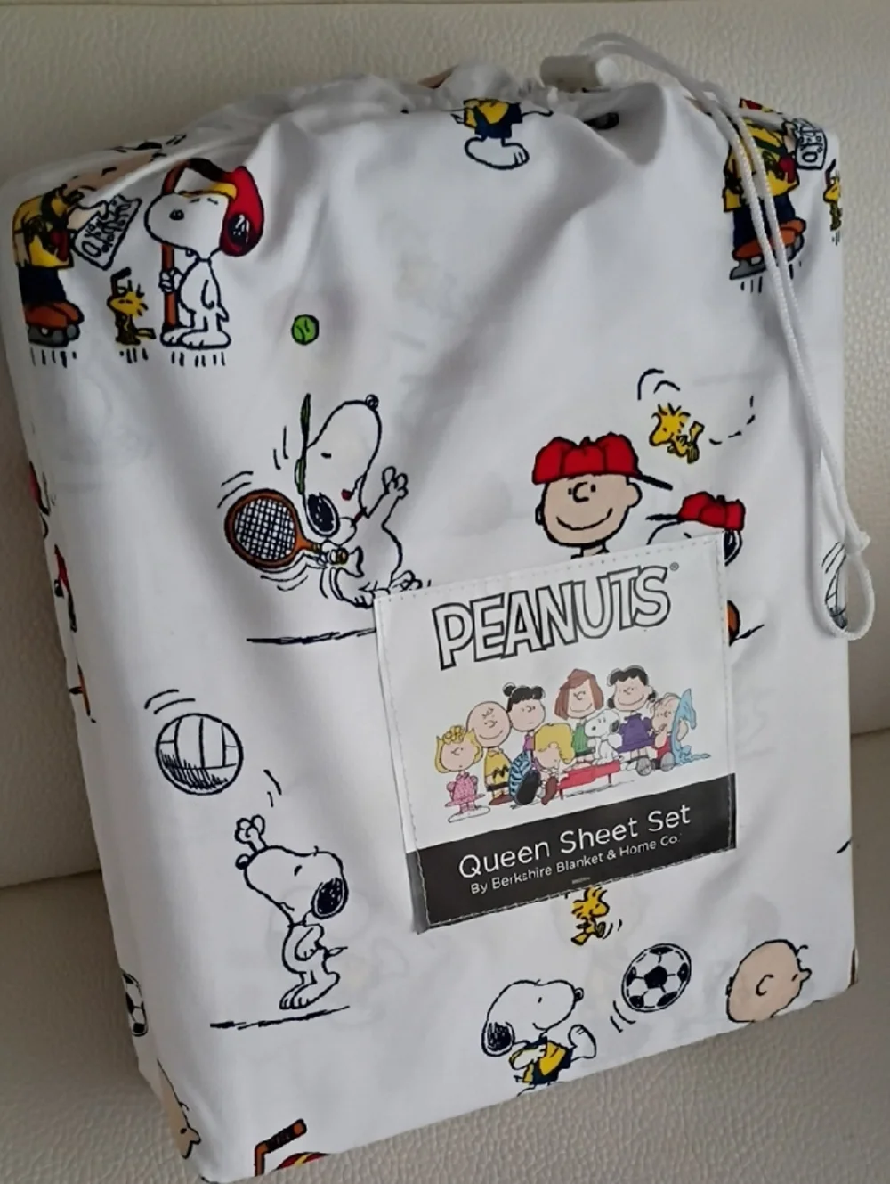 Peanuts Snoopy Charlie Brown Sports Queen Sheet Set Tennis Baseball